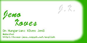 jeno koves business card