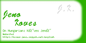 jeno koves business card